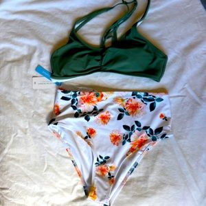 Women’s size medium floral high waisted bikini